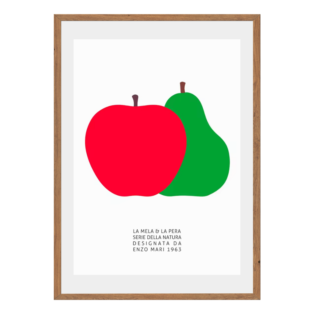 La Mela & La Pera Serie Della Natura Designata Da Enzo Mari 1963 Wall Art Canvas Print
