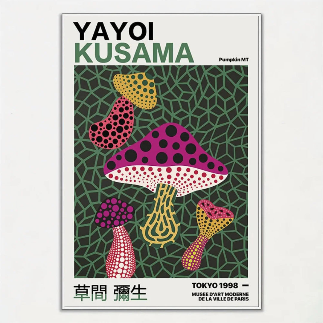 Yayoi Kusama Mushroom Poster