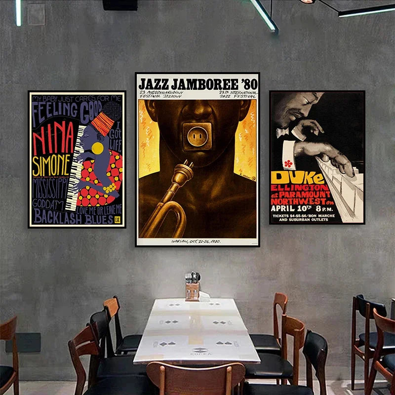 Vintage Jazz Festival Abstract Wall Art Poster