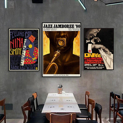 Vintage Jazz Festival Abstract Wall Art Poster